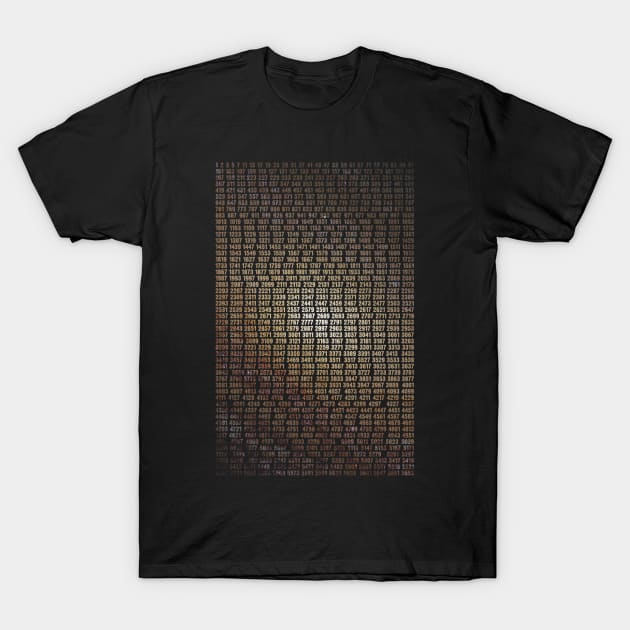 Prime Numbers List With Space Background T-Shirt by Windy_Desert